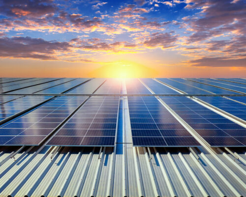 Solar panels on the roof. (Solar cell)